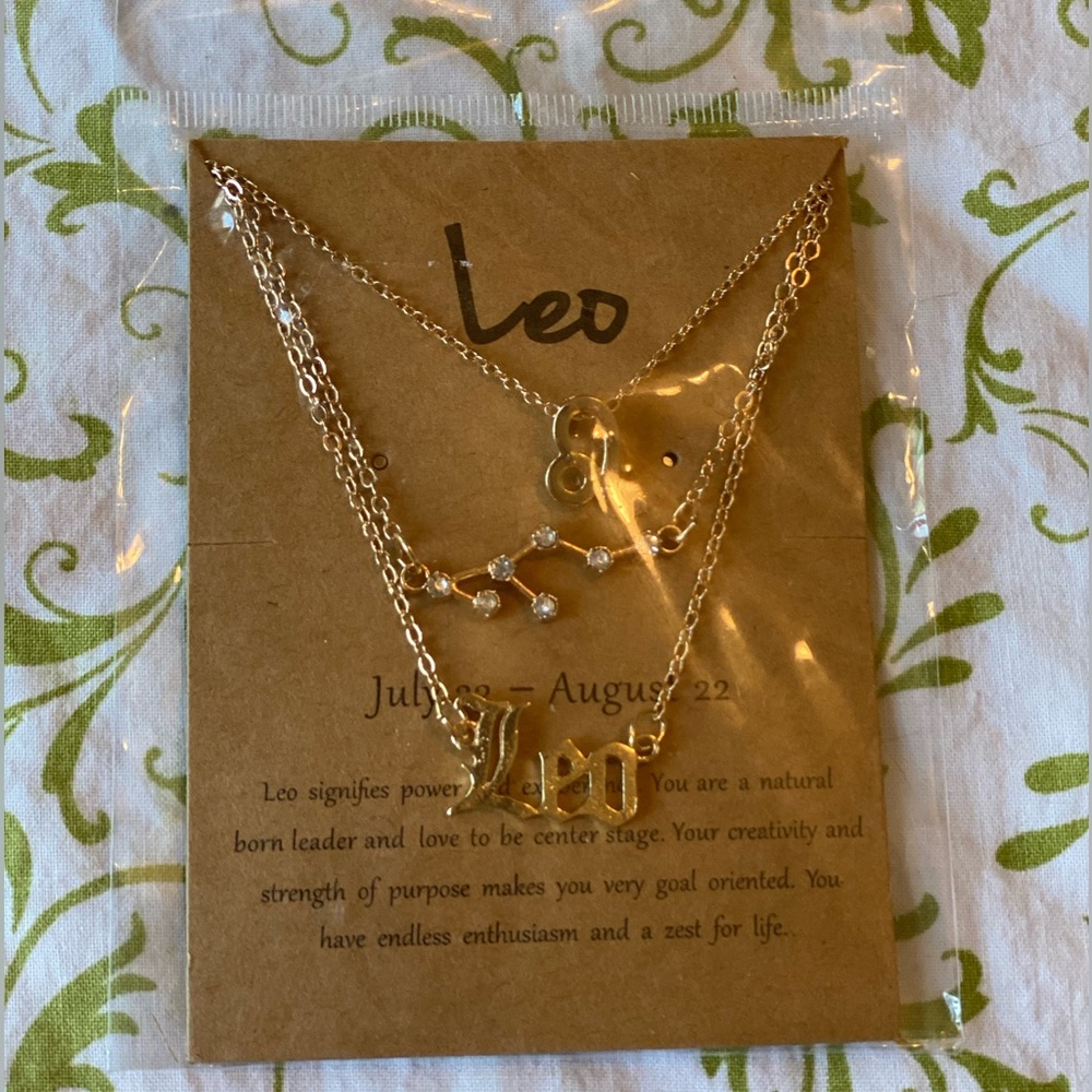 Leo 3 pc Zodiac Necklace Set